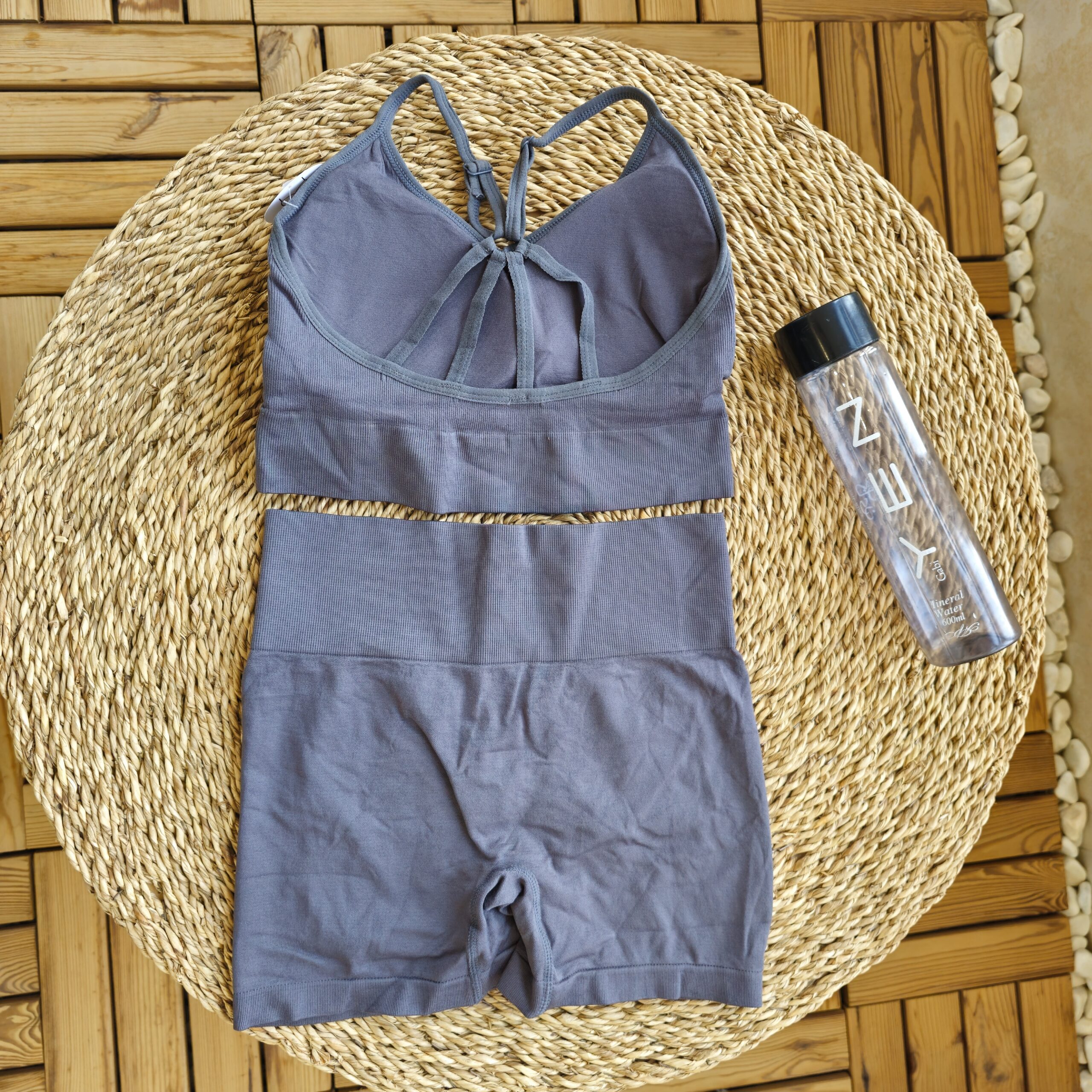 ست نیمتنه و شورتک ورزشی زنانه سیملس فری سایز طوسی - تصویر 3